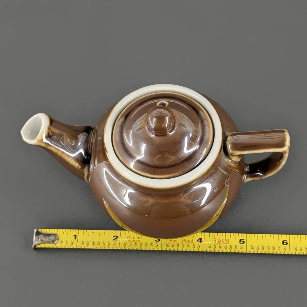 Fraunfelter China Brown Glazed Ceramic Teapot with Lid Model 300 Vintage